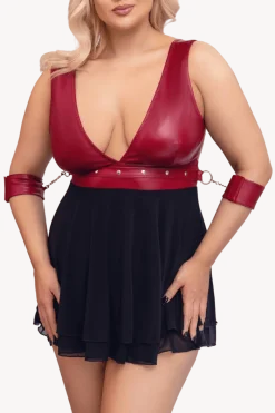 Cottelli Collection Negligee & Babydoll|Kinky * Babydoll aus Wetlook und Mesh Plus Size