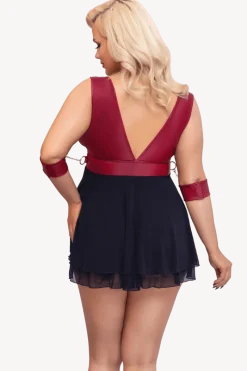 Cottelli Collection Negligee & Babydoll|Kinky * Babydoll aus Wetlook und Mesh Plus Size