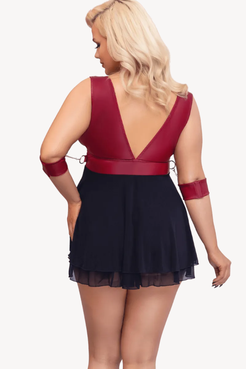 Cottelli Collection Negligee & Babydoll|Kinky * Babydoll aus Wetlook und Mesh Plus Size