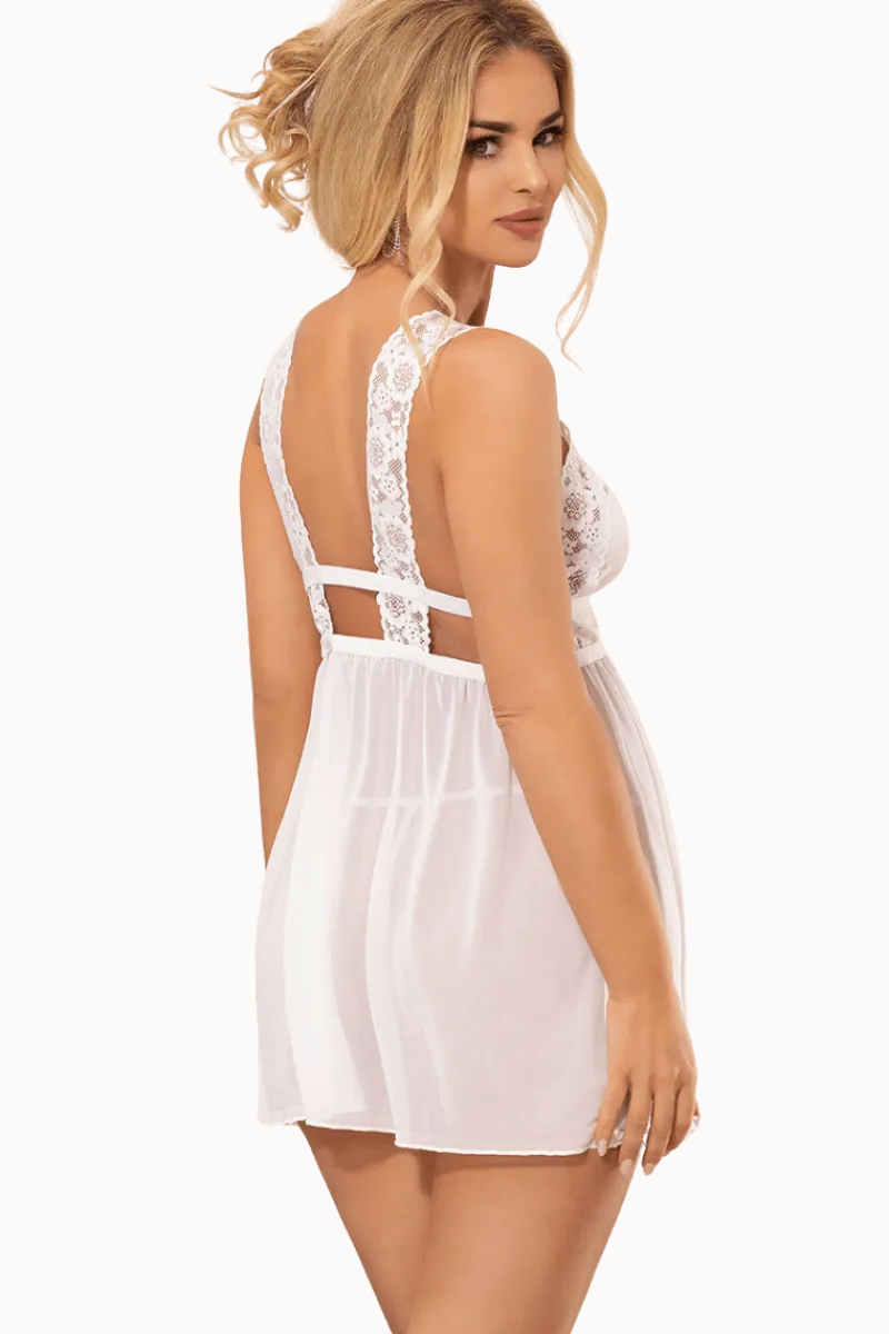 Liebeslust Negligee & Babydoll * Babydoll mit Spitze weiß