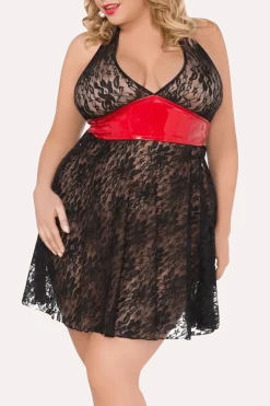 Andalea Negligee & Babydoll * Babydoll schwarz rot Plus Size