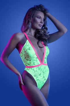 Glow Fantasy Lingerie Neon Dessous|Bodys * Body neon