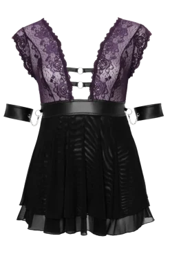 Cottelli Collection Plus Size Negligee & Babydoll * Bondage Babydoll Plus Size lila schwarz