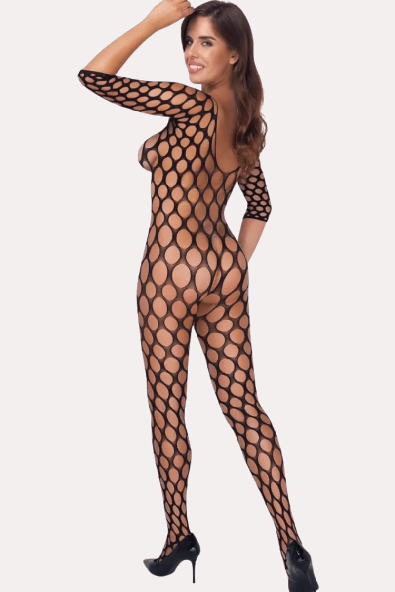 Fantasy by Cottelli Bodystockings & Netz * Catsuit ouvert Lochdesign