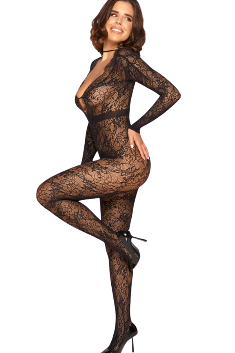Cottelli Collection Bodystockings & Netz * Catsuit Spitzenoptik ouvert