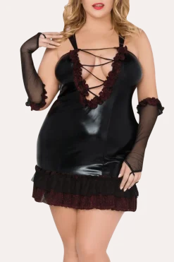 Andalea Negligee & Babydoll * Chemise mit Armstulpen Plus Size