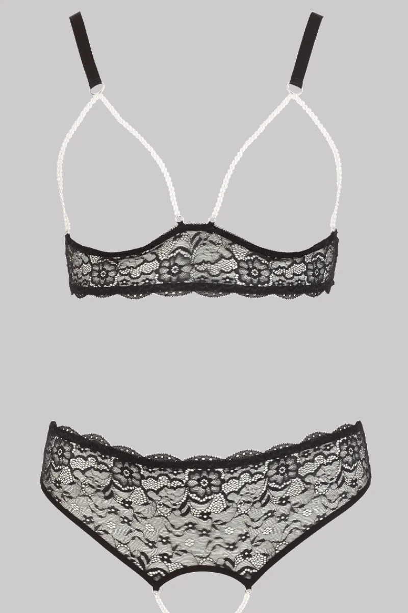Cottelli Collection Plus Size Reizwäsche Sets * Dessous Set mit Perlenketten Plus Size