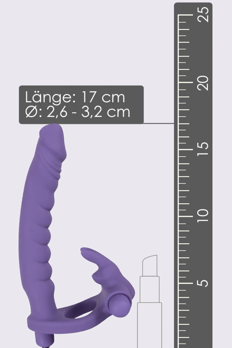 You2Toys Vibratoren|Doppeldildos * Dildo mit Rabbit-Penisring und Mini-Vibrator