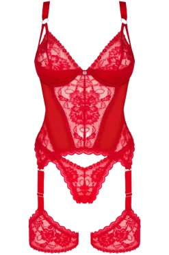 Obsessive Strapscorsagen * extravagante Strapscorsage rot