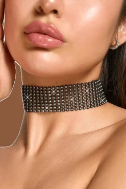 Cottelli Collection Körperschmuck * Halsband mit Strasssteinen