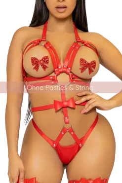 Leg Avenue Bodys|Harness * Harne-Body it Nieten in rot