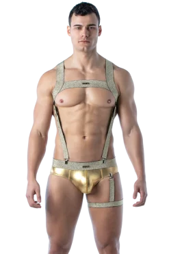 TOF PARIS Harness * Herren Brust Harness gold