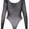 Fantasy by Cottelli Bodys|Bodystockings & Netz * Langarm-Netzbody Glitzer