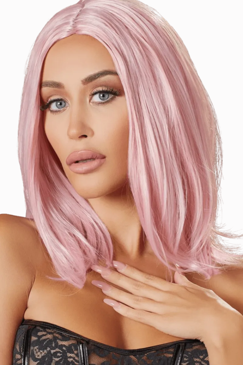 Cottelli Collection Körperschmuck * Longbob Perücke rosa