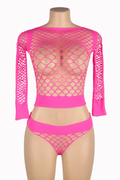 Liebeslust Reizwäsche Sets|Neon Dessous * Netz-Set neonpink