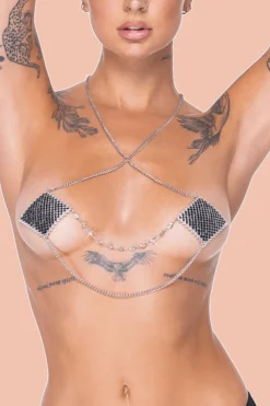 Cottelli Collection Nipple Pasties * Nipple-Pasties silber Neckholder