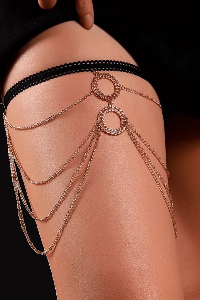 Liebeslust Körperschmuck|Harness * Oberschenkelschmuck - gold - Ringe