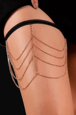 Liebeslust Körperschmuck|Harness * Oberschenkelschmuck Ketten - gold