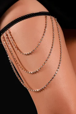Liebeslust Körperschmuck|Harness * Oberschenkelschmuck - Strass - gold