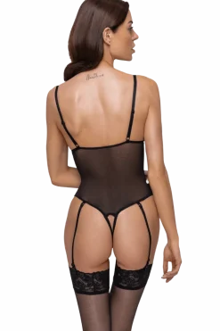 Cottelli Collection Bodys * Ouvert Body it pitze und Tü chwarz