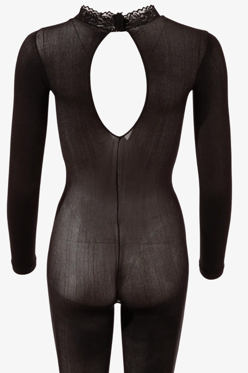 Fantasy by Cottelli Bodystockings & Netz * Ouvert Catsuit langarm black