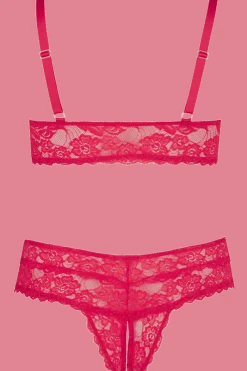 Cottelli Collection Plus Size Reizwäsche Sets * Ouvert Dessous Set rot Plus Size