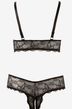 Cottelli Collection Plus Size Reizwäsche Sets * Ouvert Dessous Set schwarz Plus Size