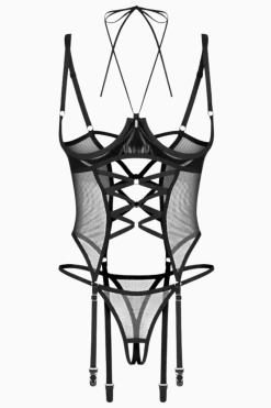 Obsessive Reizwäsche Sets|Strapscorsagen * ouvert Netzstrapshemd - Set