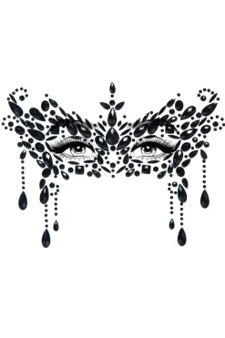 Leg Avenue Körperschmuck * Schmucksticker Gesicht Maskerade schwarz
