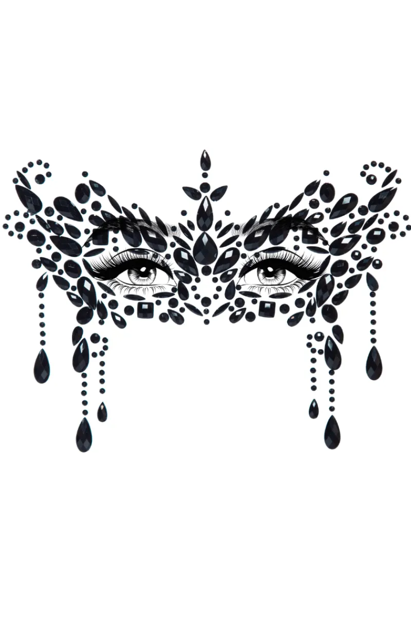 Leg Avenue Körperschmuck * Schmucksticker Gesicht Maskerade schwarz