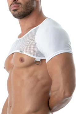 TOF PARIS Männer Outfits|Harness * chuter Harne hirt it Netz weiß