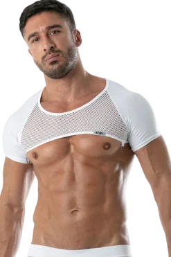 TOF PARIS Männer Outfits|Harness * chuter Harne hirt it Netz weiß