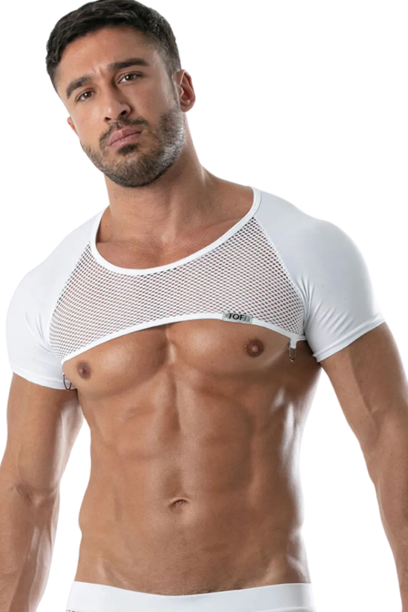 TOF PARIS Männer Outfits|Harness * chuter Harne hirt it Netz weiß