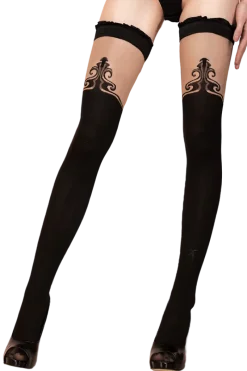 Ballerina Strümpfe & Co. * schwarz beige Stockings mit Muster