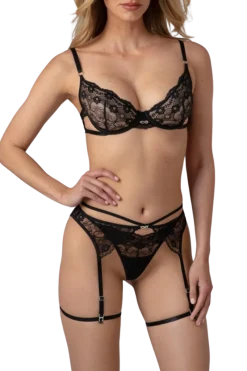 Christine le Duc Reizwäsche Sets * chwarze 3tg. BH-et