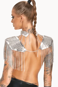 Bad Kitty Körperschmuck * Silberfarbener Kettenkragen unisex