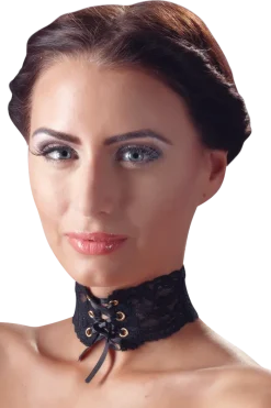 Cottelli Collection Körperschmuck * Spitzenhalsband mit Schnürung