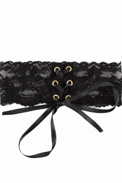 Cottelli Collection Körperschmuck * Spitzenhalsband mit Schnürung