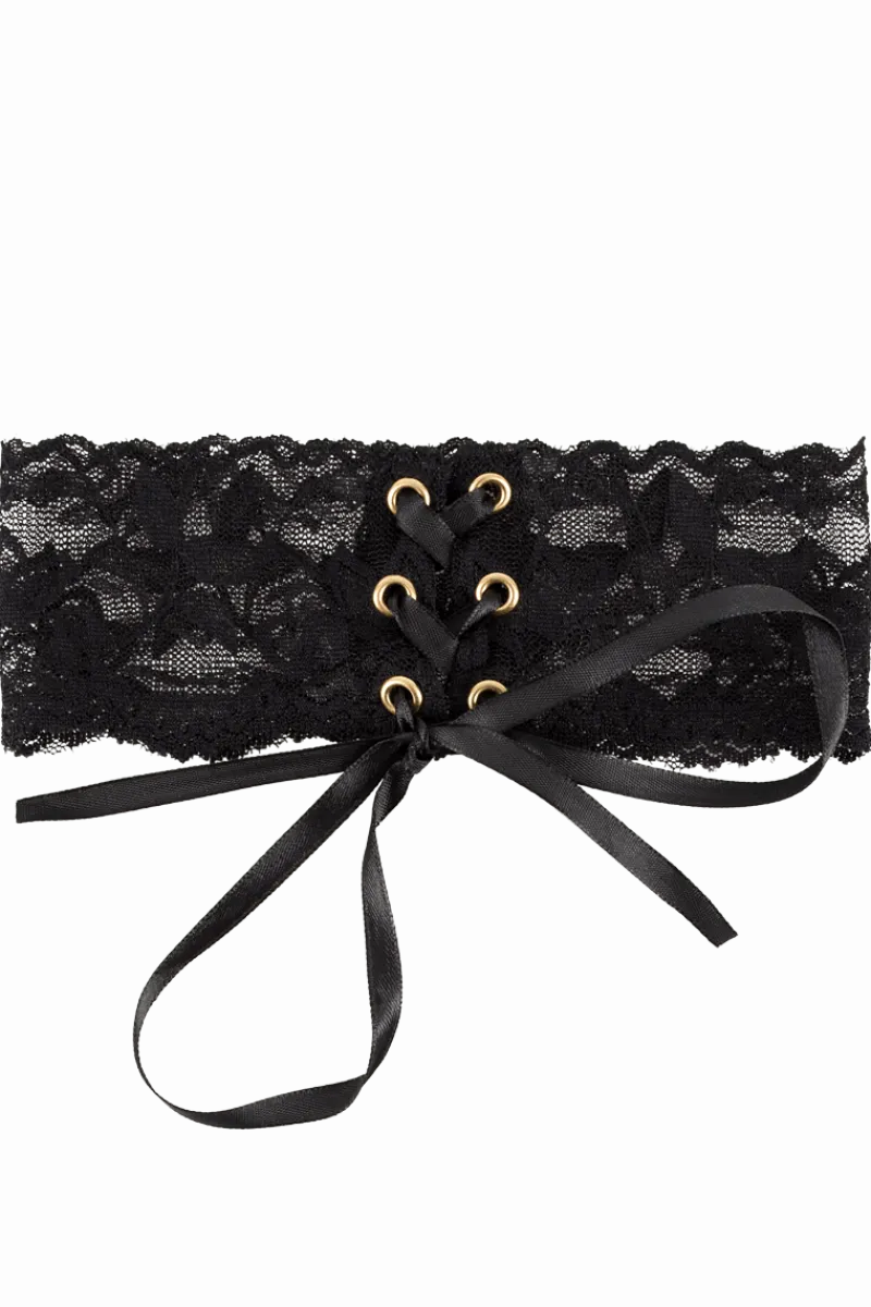 Cottelli Collection Körperschmuck * Spitzenhalsband mit Schnürung