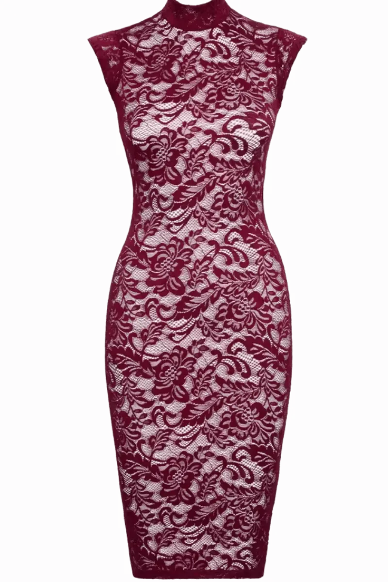 Cottelli Collection Sexy Kleider * pitzenkeid Bordeauxrot