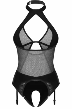 Obsessive Bodys|Kinky * Strapsbody ouvert Netz- und Wetlook