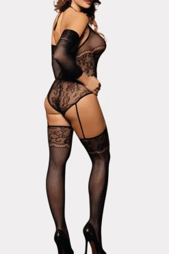 Liebeslust Bodystockings & Netz * Straps-Bodystocking mit Armstulpen