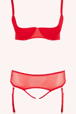 Cottelli Collection Plus Size Reizwäsche Sets * Straps-Set rot Plus Size