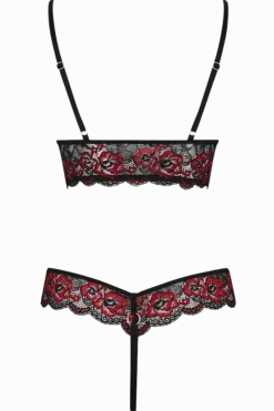 Cottelli Collection Bodys * String-Body ouvert mit floraler Spitze