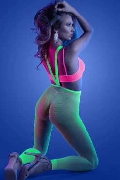 Glow Fantasy Lingerie Reizwäsche Sets|Neon Dessous * 3tlg. Bralette-Set neon