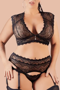 Cottelli Collection Plus Size Reizwäsche Sets * 3.tlg. Bralette Set Plus Size