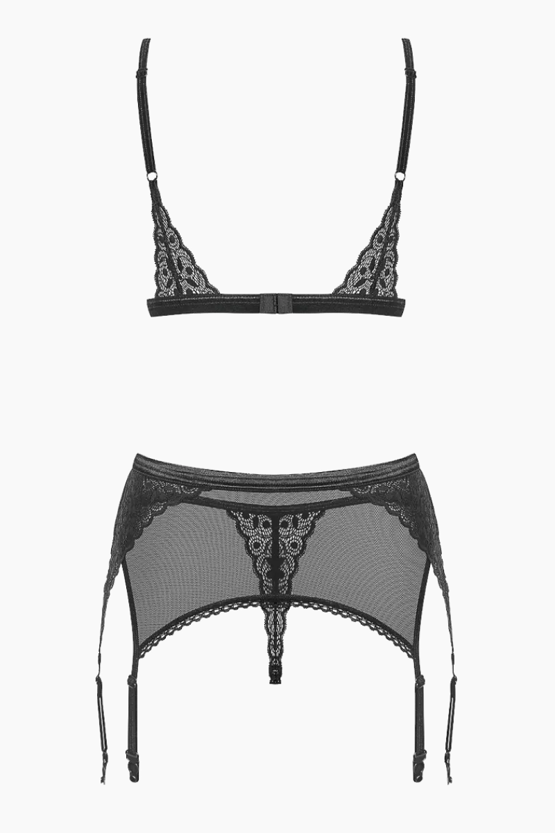 Obsessive Reizwäsche Sets * 3tlg. Dessous Set aus Mesh Spitze