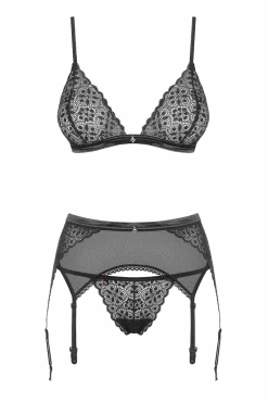 Obsessive Reizwäsche Sets * 3tlg. Dessous Set aus Mesh Spitze
