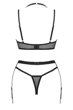 Obsessive Reizwäsche Sets * 3tlg. Dessous Set beige schwarz