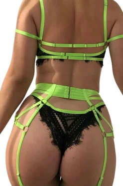 Liebeslust Reizwäsche Sets|Neon Dessous * 4tg. Deou et it Netz chwarz neon